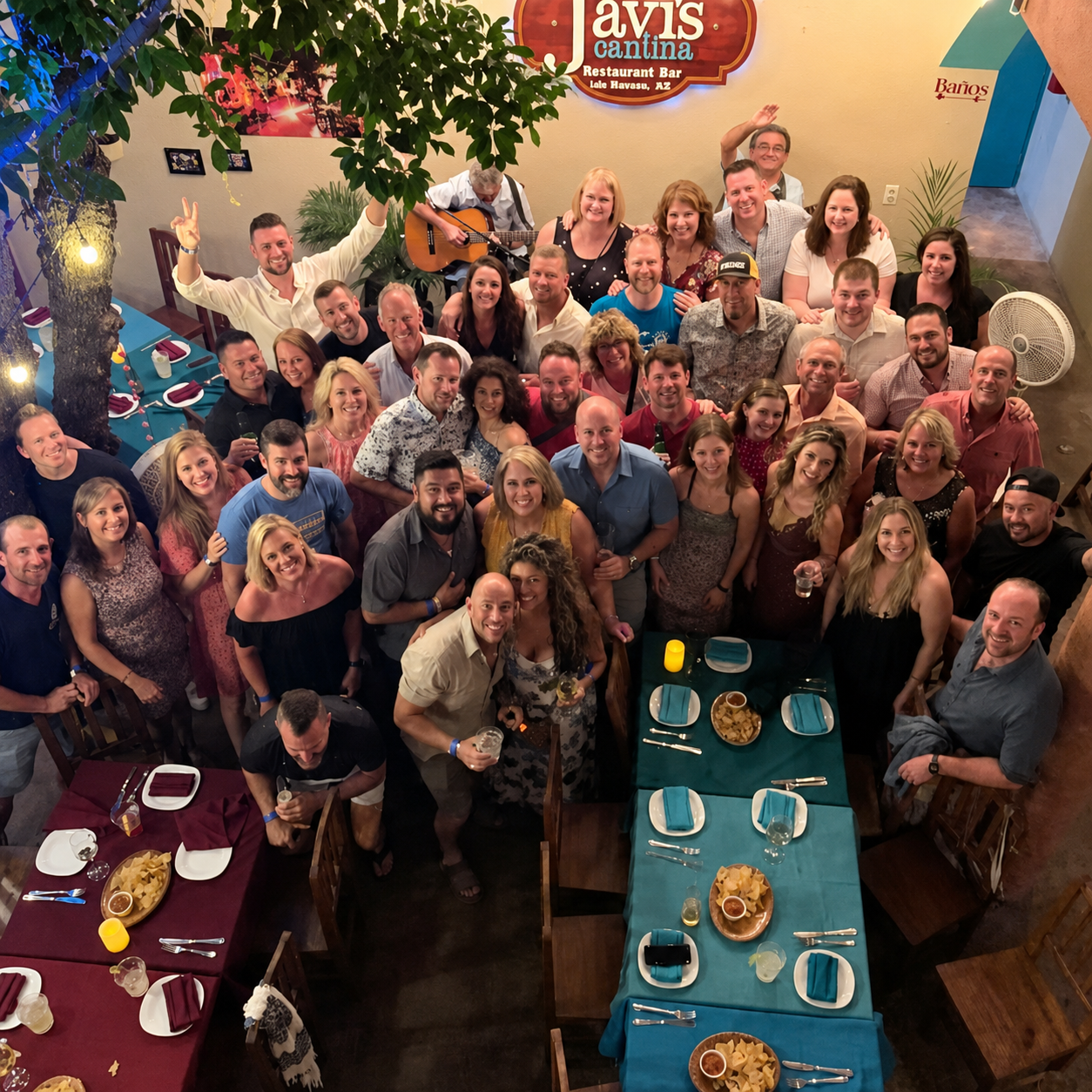 The group dining experience at Javi's Cantina