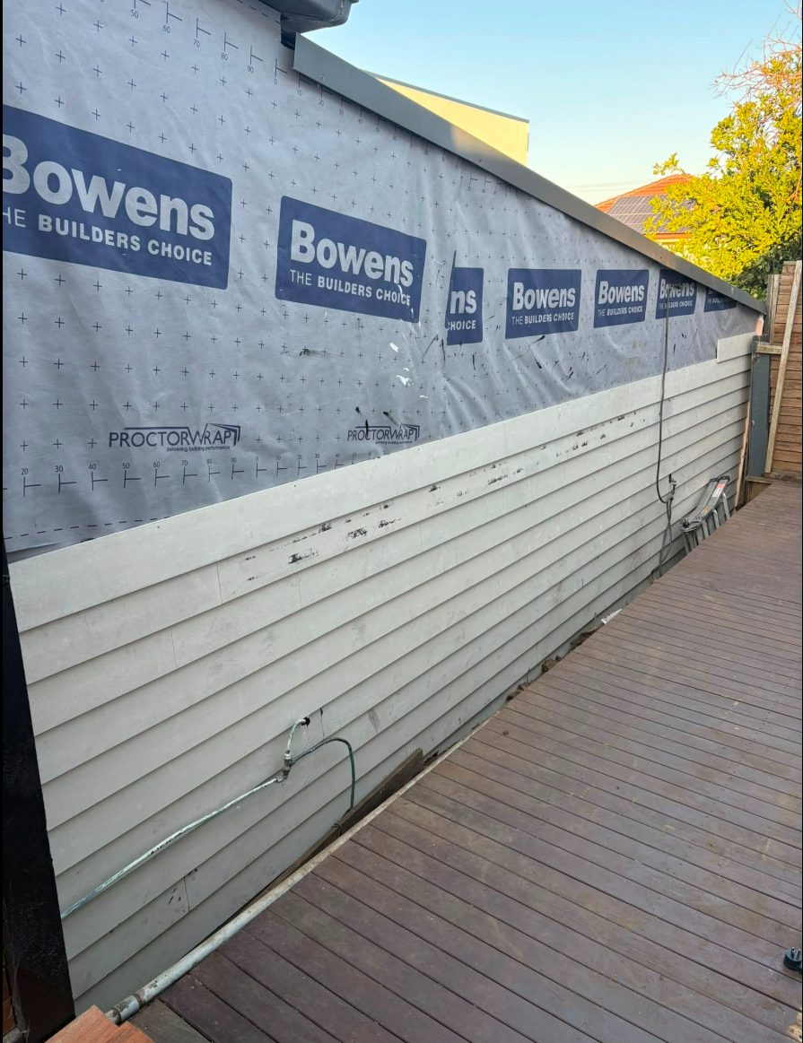 Weatherboards and building wrap