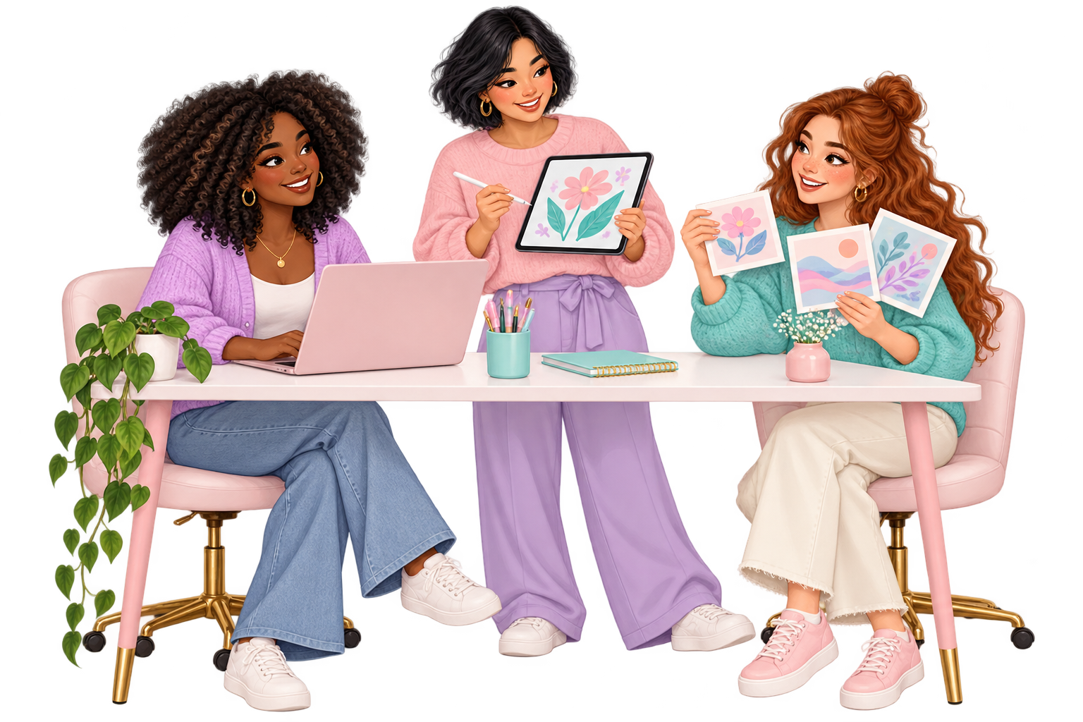 A group of creative women sharing ideas
