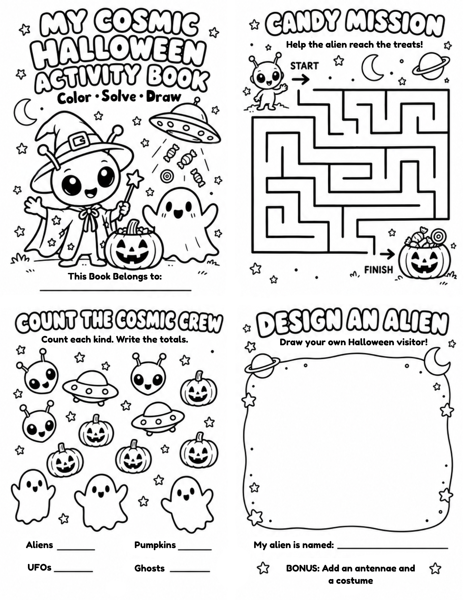 Actual My Cosmic Halloween Activity Book cover