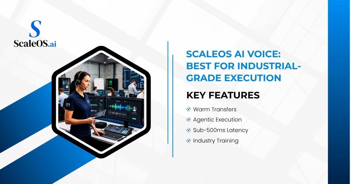 ScaleOS AI Voice best for industrial-grade execution and scalable voice automation. ScaleOS AI Voice best for industrial-grade execution and scalable voice automation.