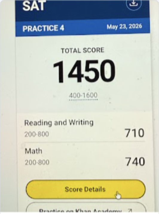 SAT score 1210 to 1450