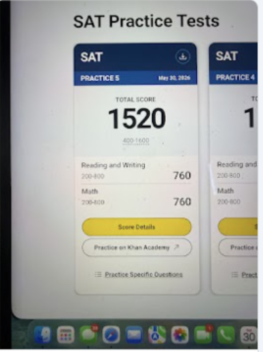 SAT score 1300 to 1520