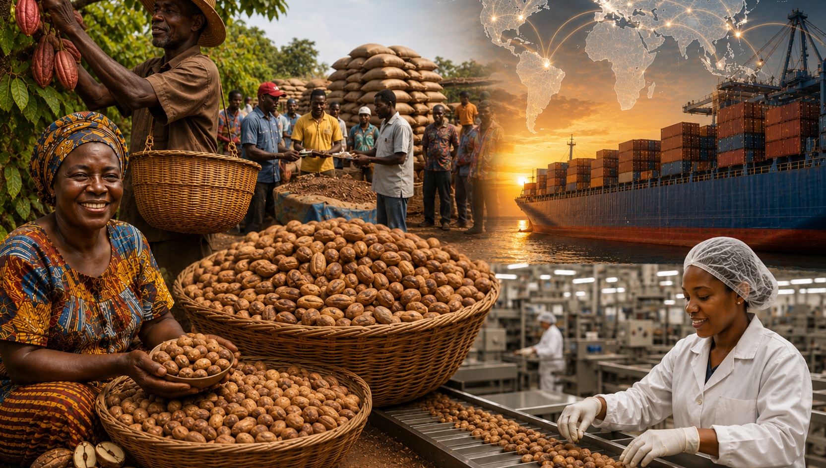 Bitter Kola farmers harvesting and trading Bitter Kola nuts for global export.