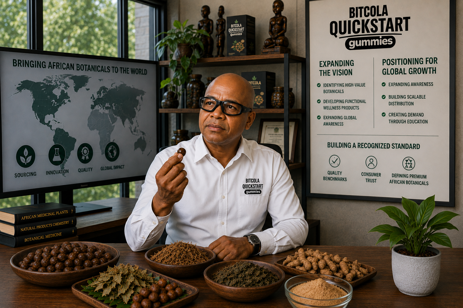 Tony Atabong exploring Bitter Kola and African botanicals as part of BITCOLA’s vision for natural wellness.
