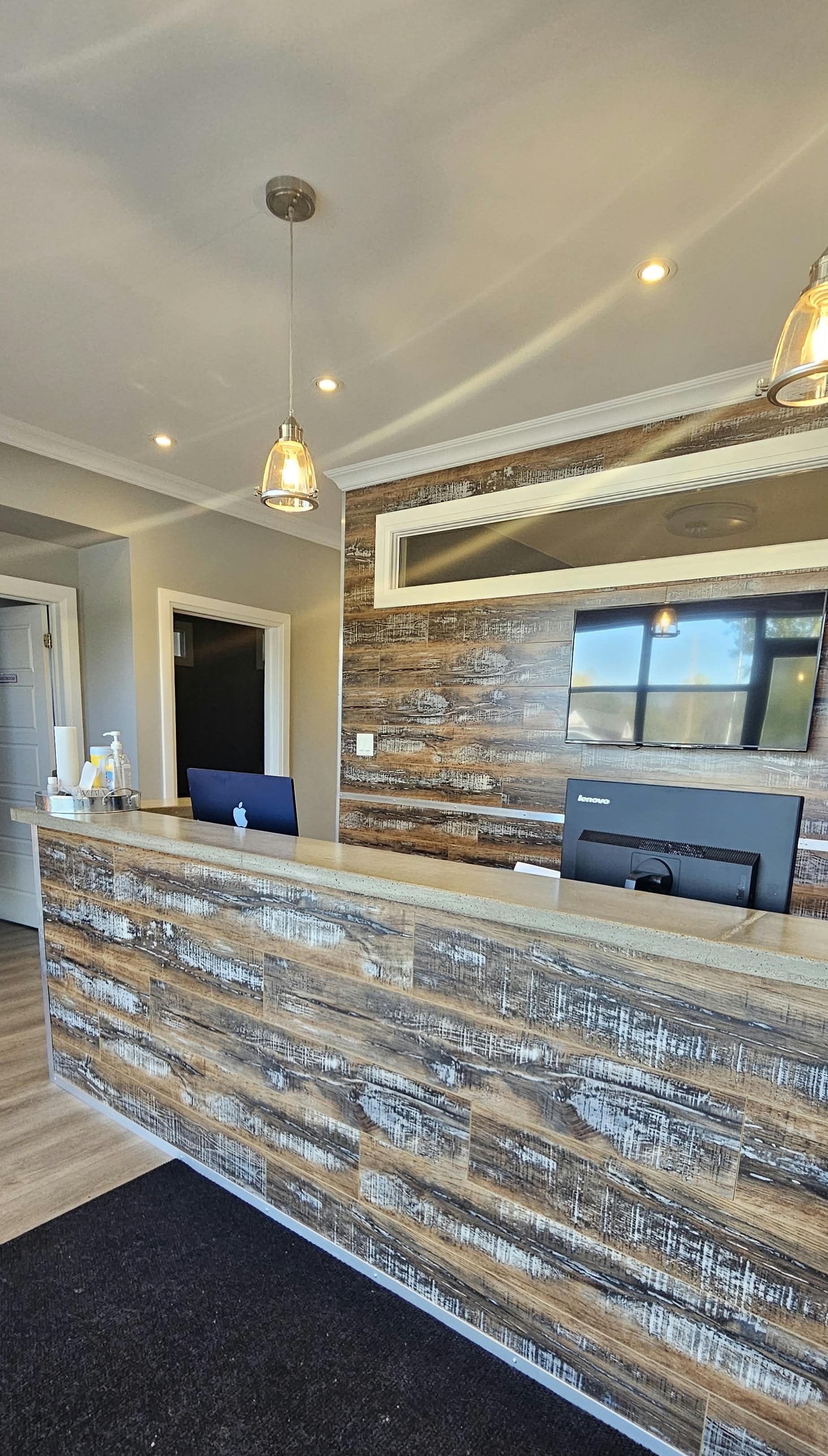 A bright interior with seating and natural light