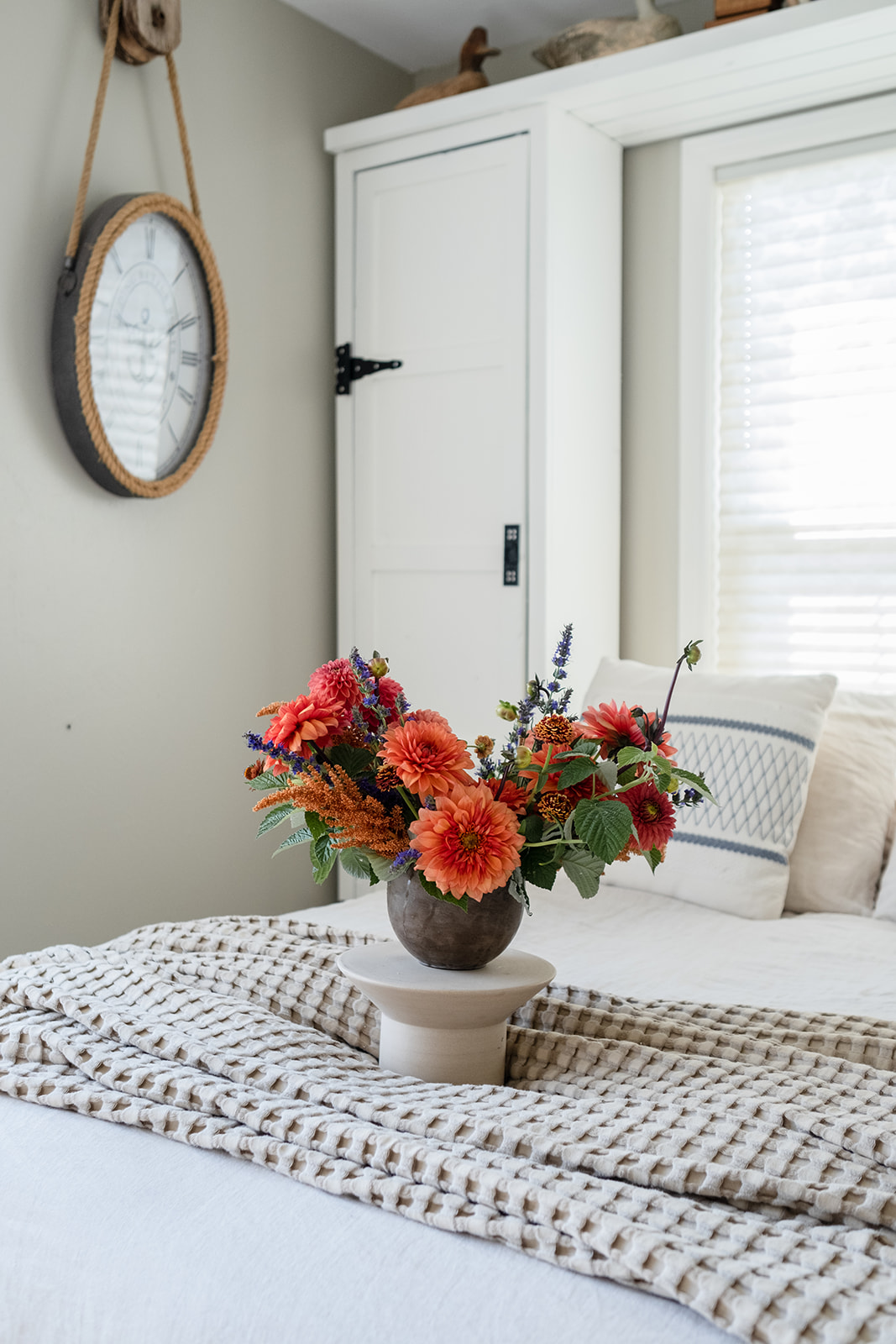 Designed flowers styled in a home