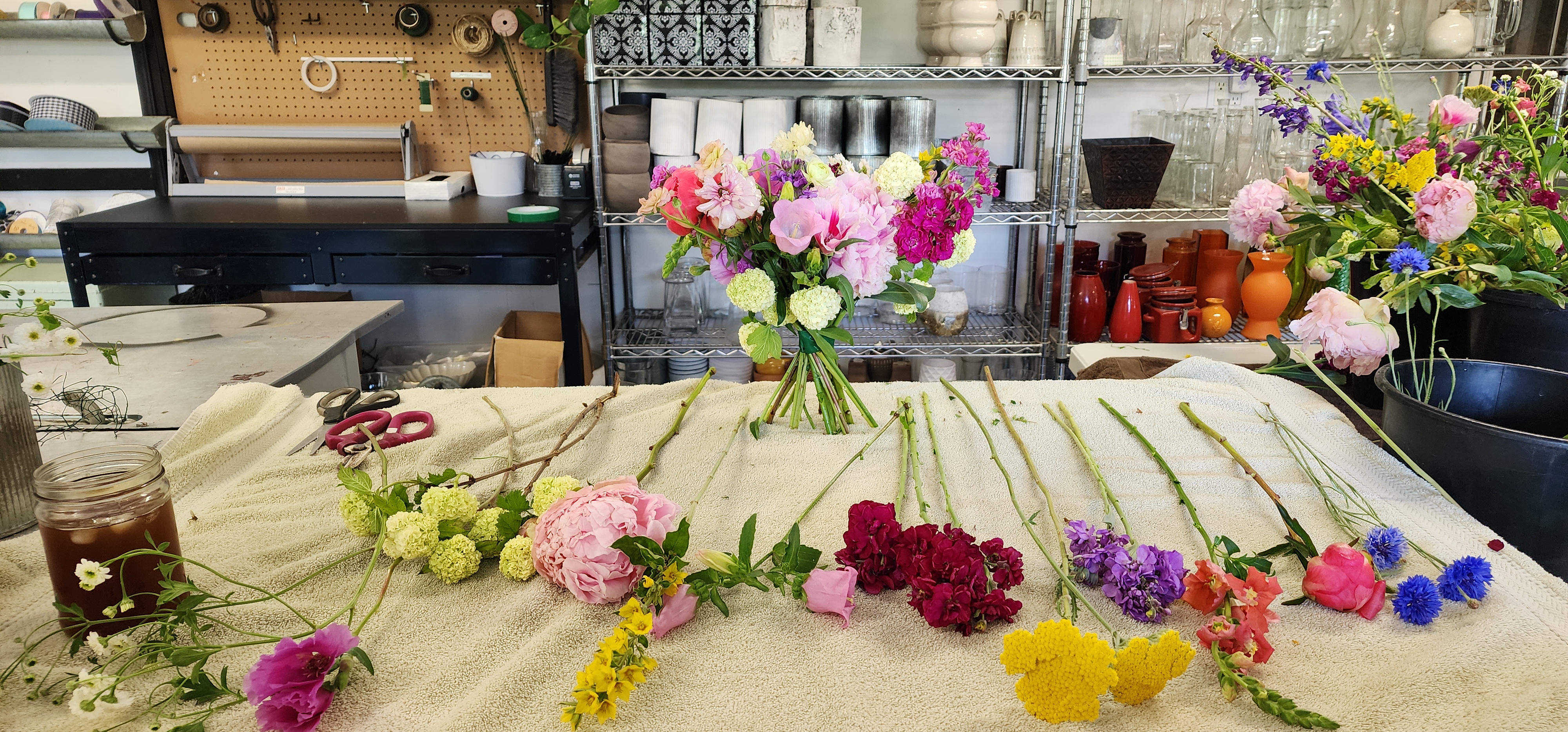 At work with the flowers