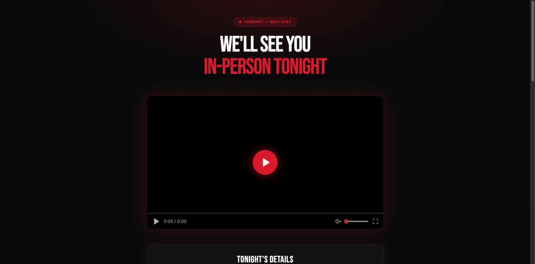 Sales Revolution event confirmation and reminder page with itinerary and logistics