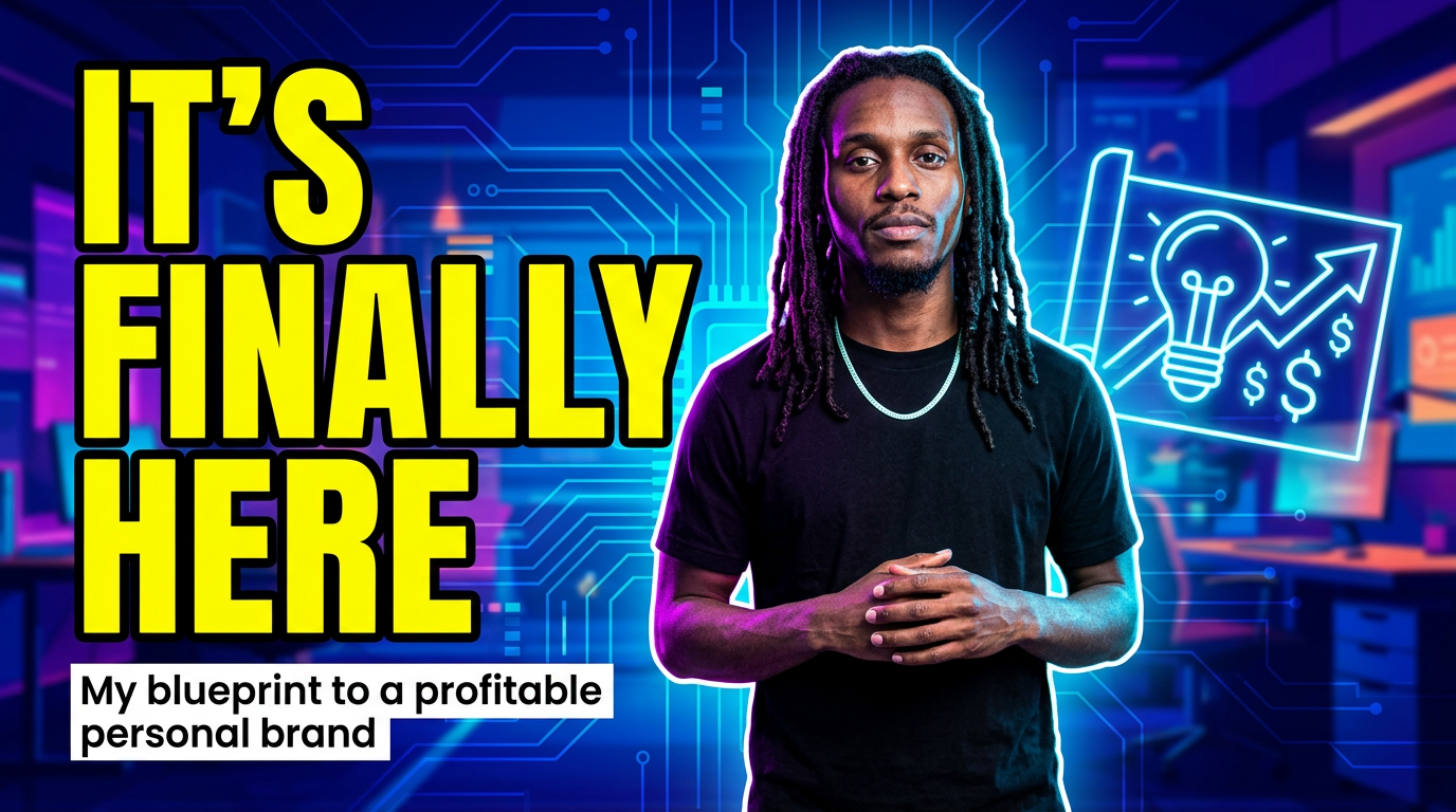YouTube thumbnail: It's Finally Here — Personal Brand Blueprint