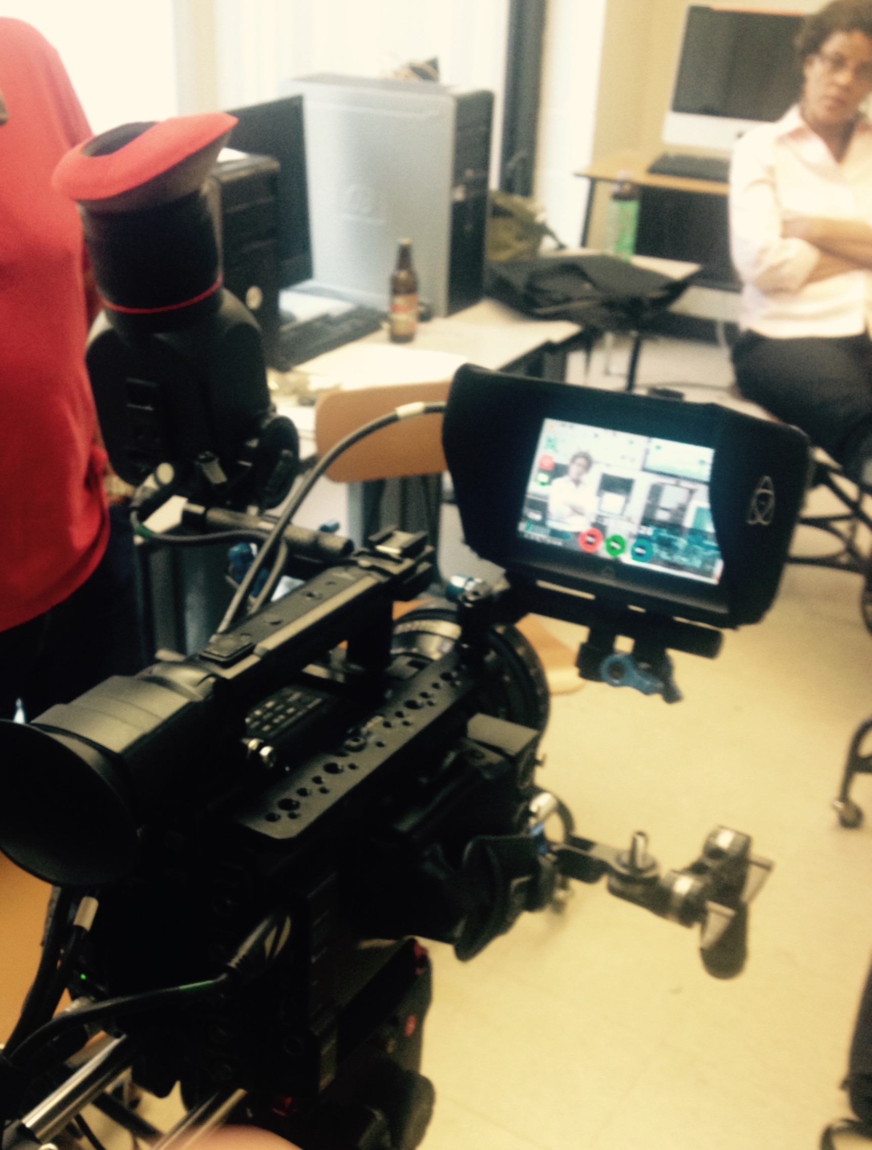 Professional video production camera setup used by EVT Educational Productions to create educational media on African American history