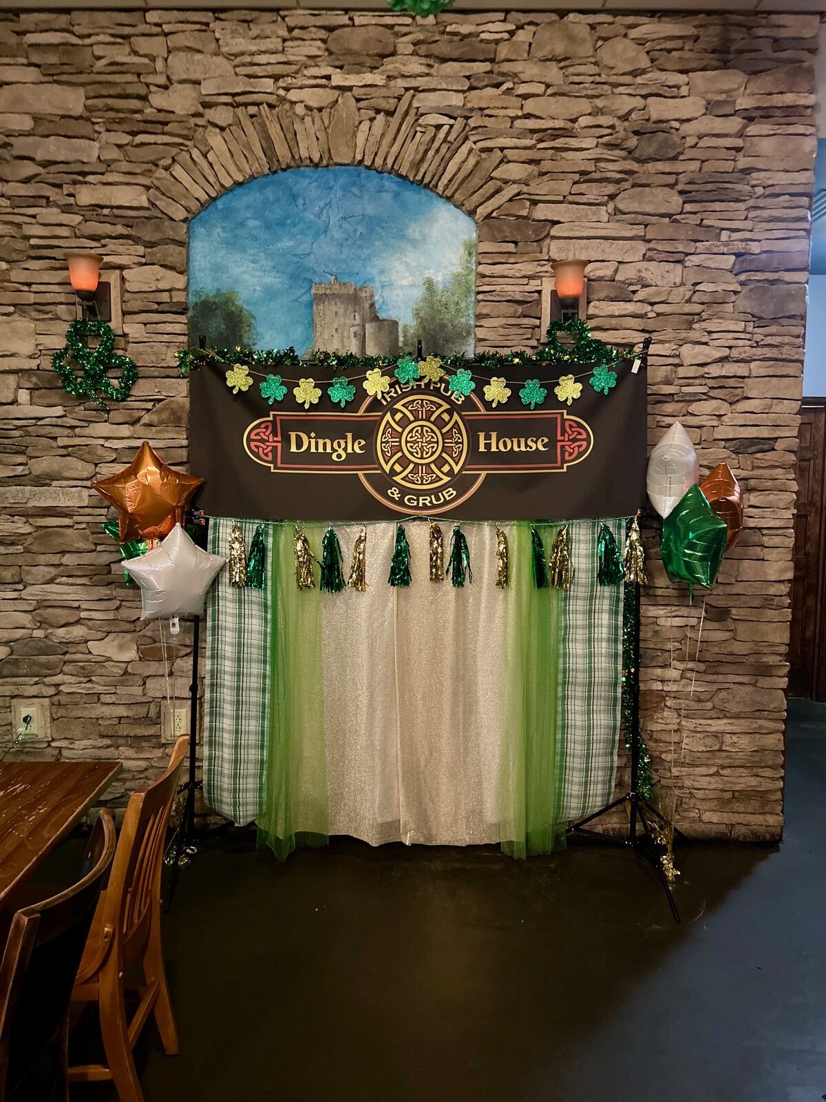 St. Patrick's Day photo backdrop at Dingle House