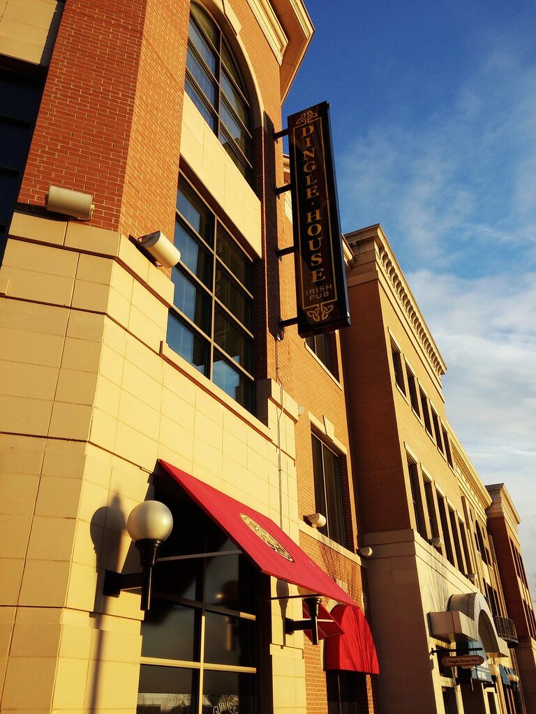 Dingle House exterior with red awning on West Chester Towne Centre