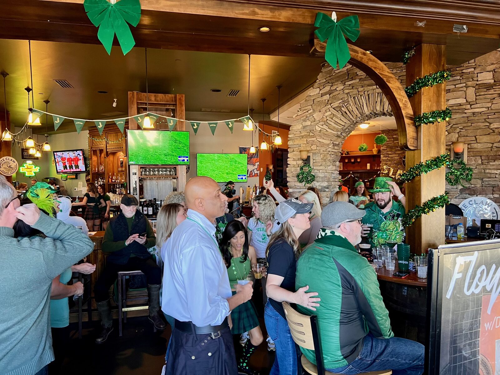 St. Patrick's Day crowd at the bar