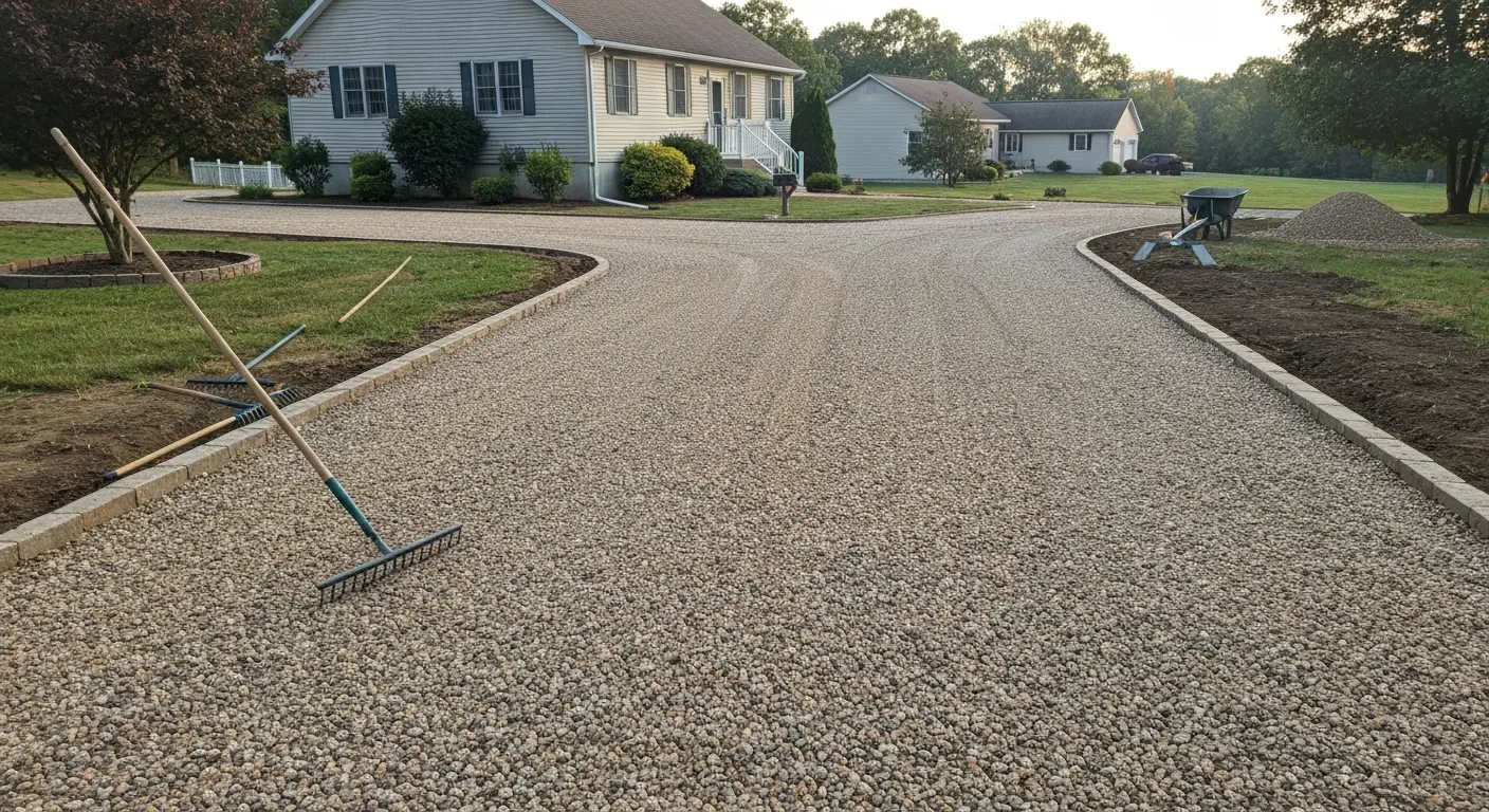 Gravel driveway installation