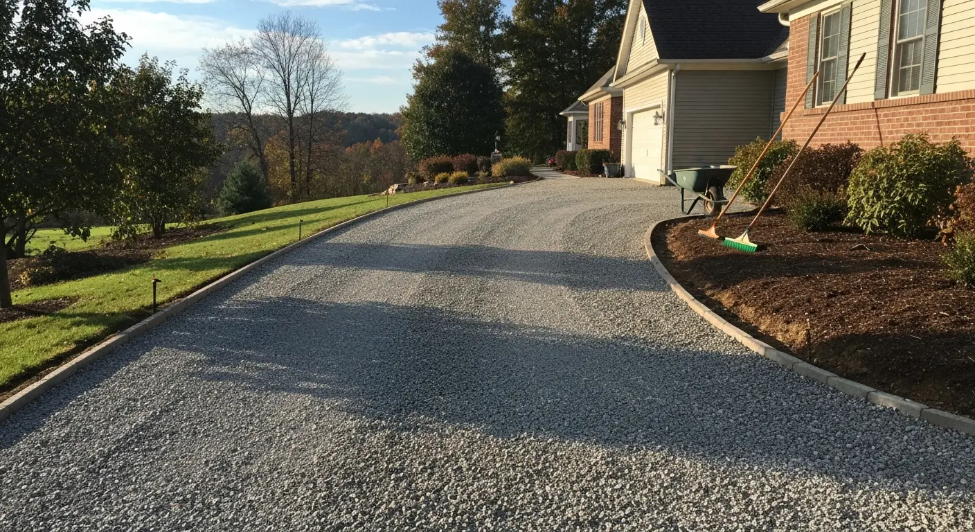 Gravel driveway installation