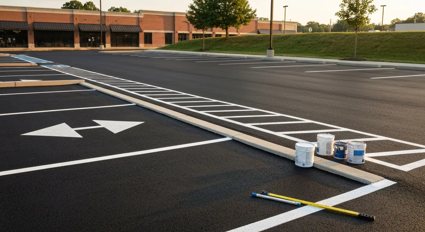 Commercial parking lot paving