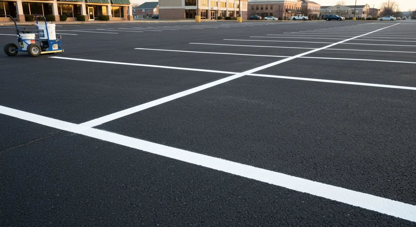 Parking lot line striping
