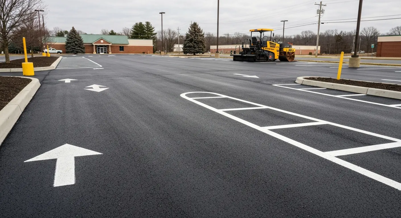 Commercial parking lot paving
