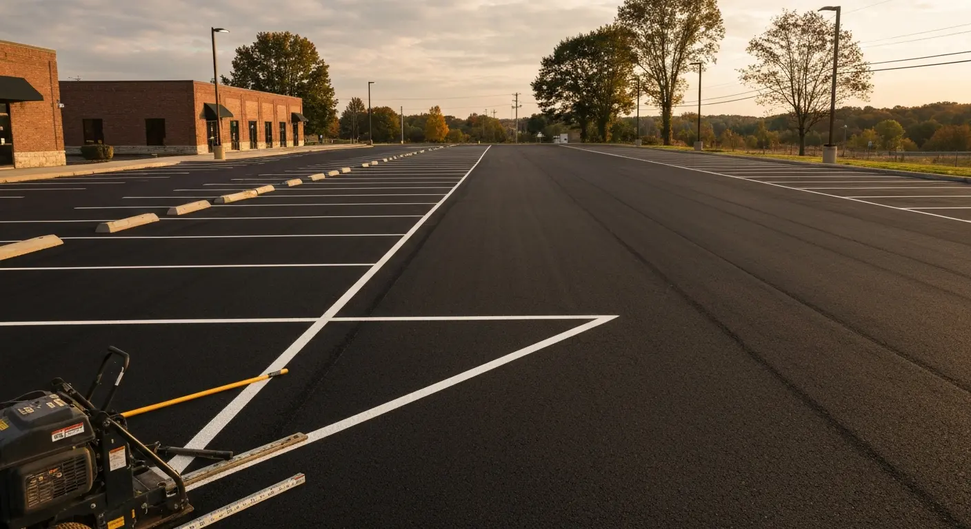 Commercial parking lot paving