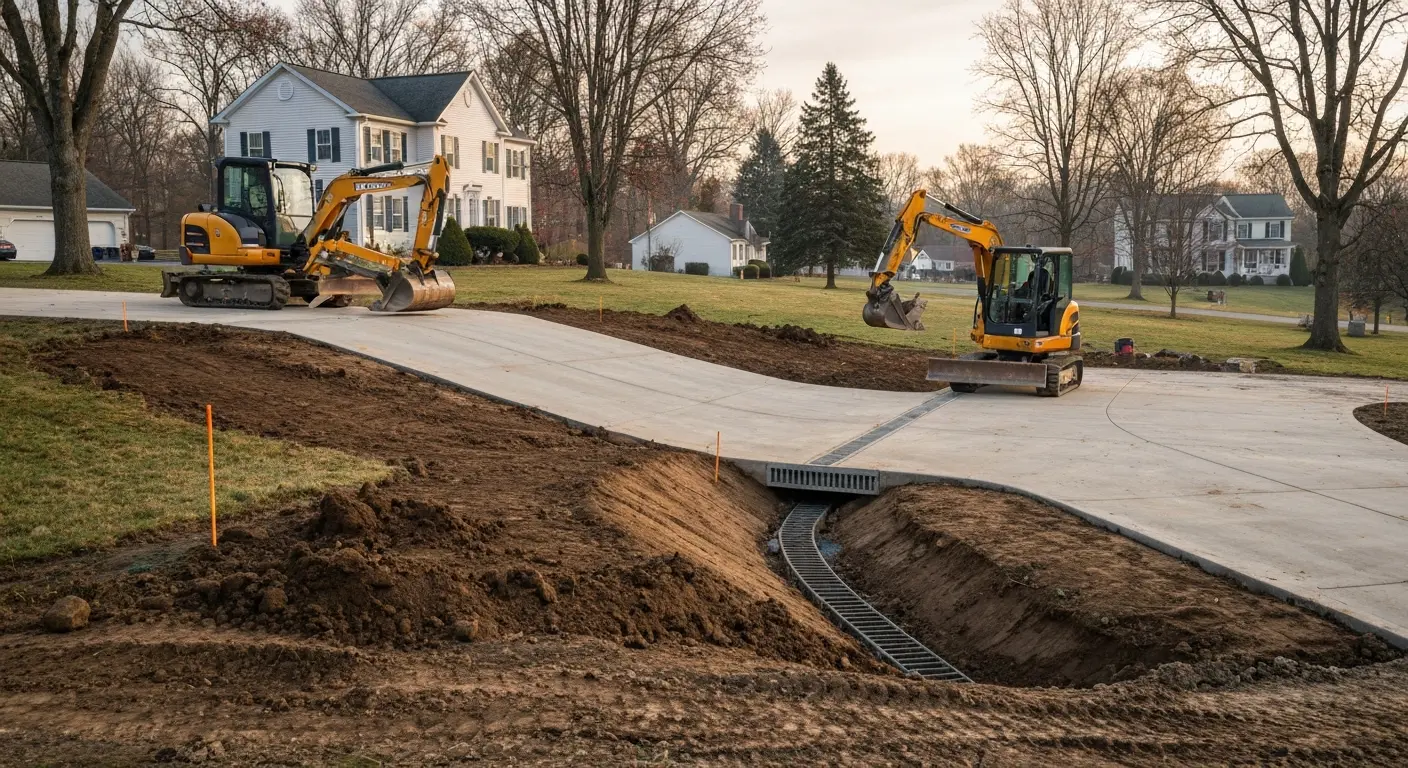 Driveway grading and drainage