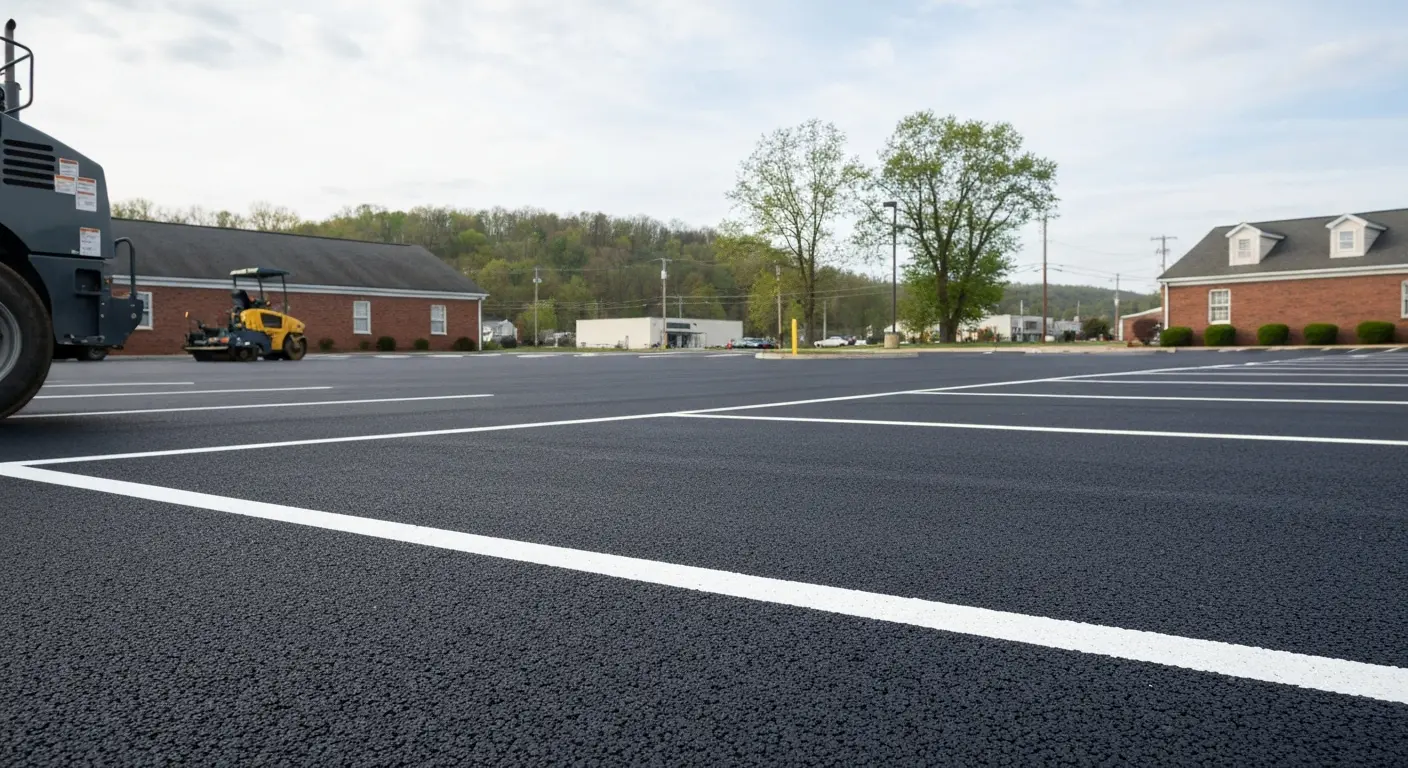 Commercial parking lot paving