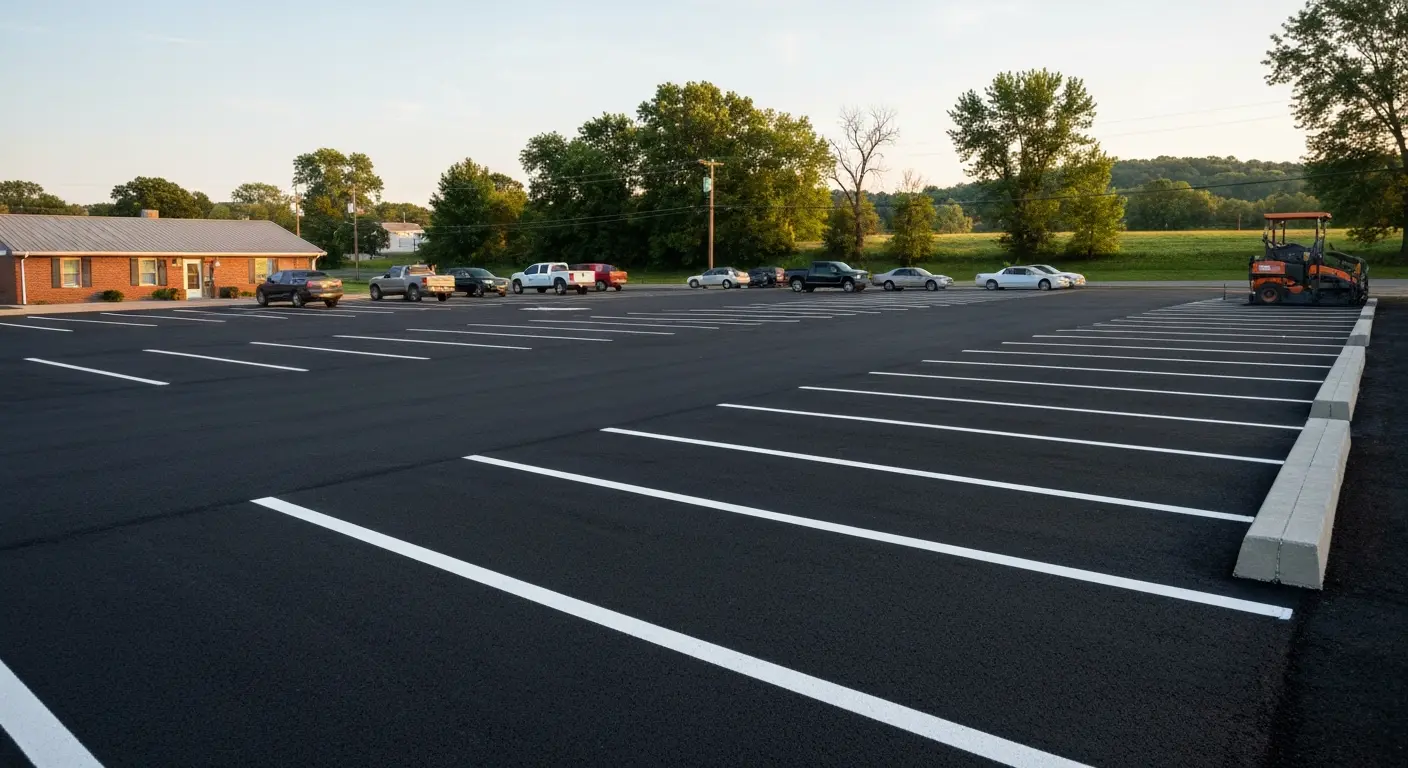 Commercial parking lot paving