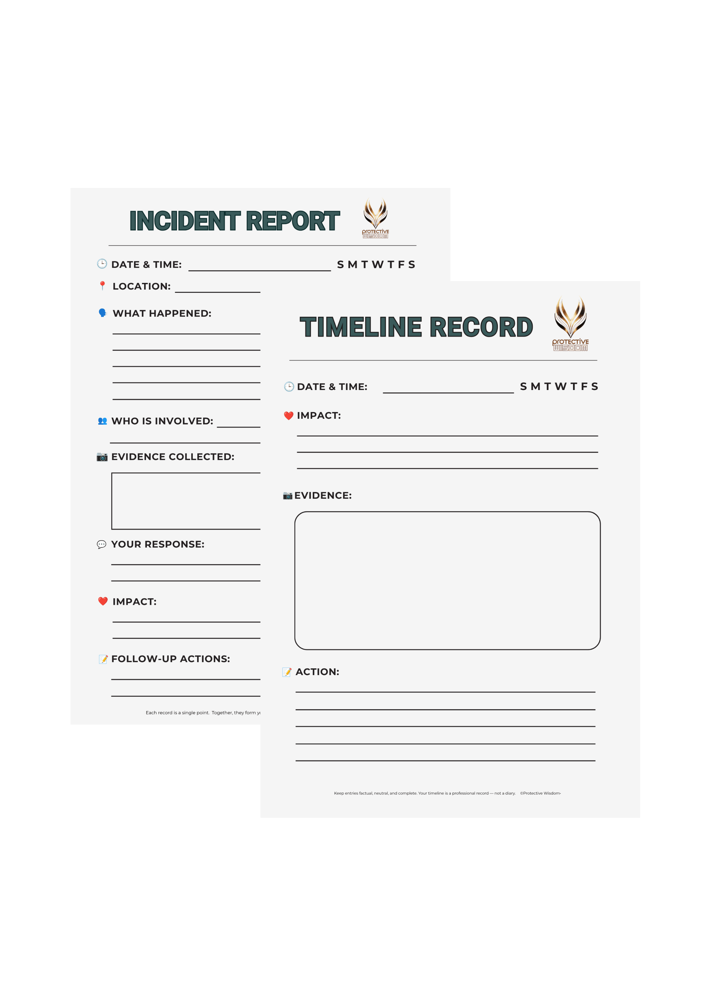 Incident Report and Timeline Record templates included in Bad Neighbours course