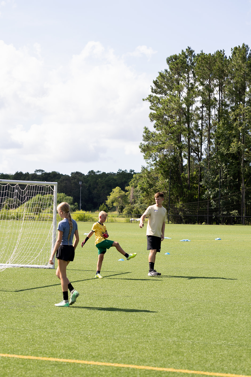 High-energy soccer training action