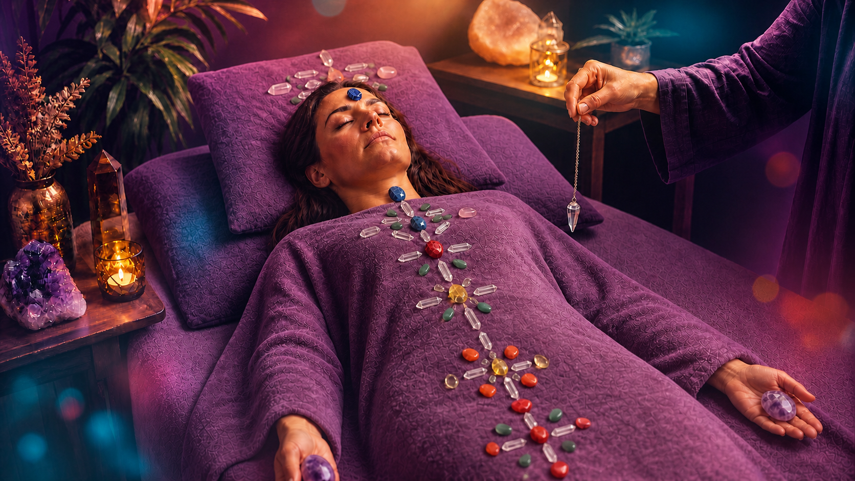 Full-body crystal healing grid
