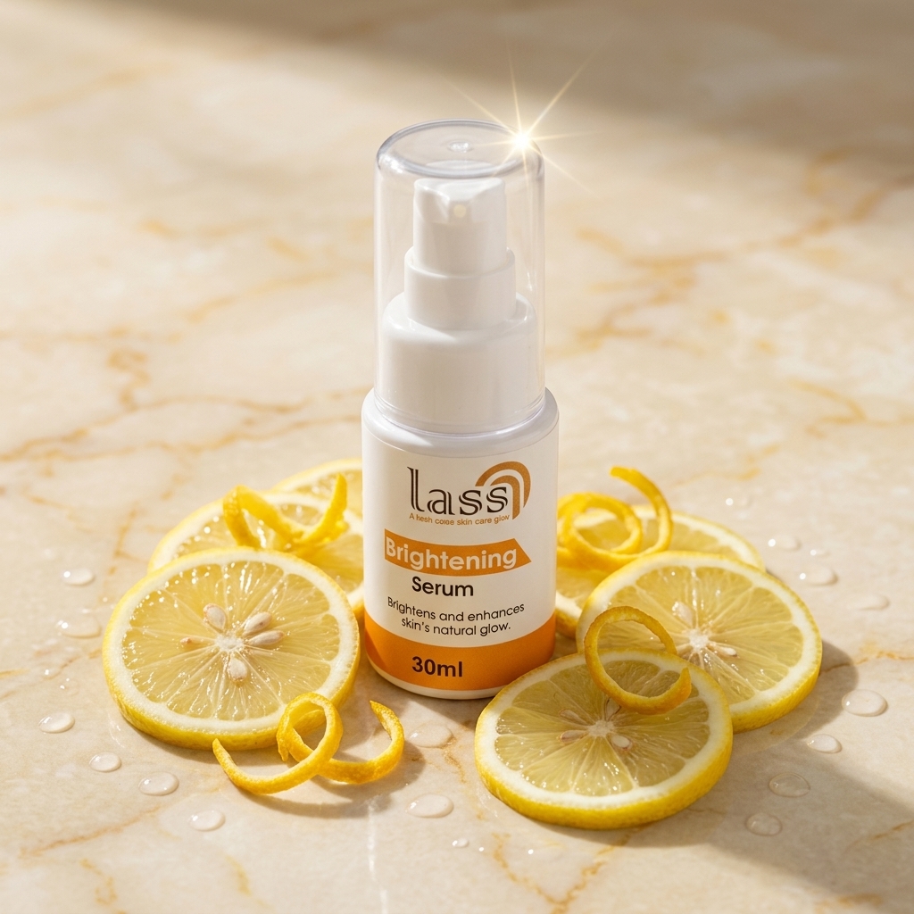 Lass Vitamin C Brightening Serum with sliced lemons