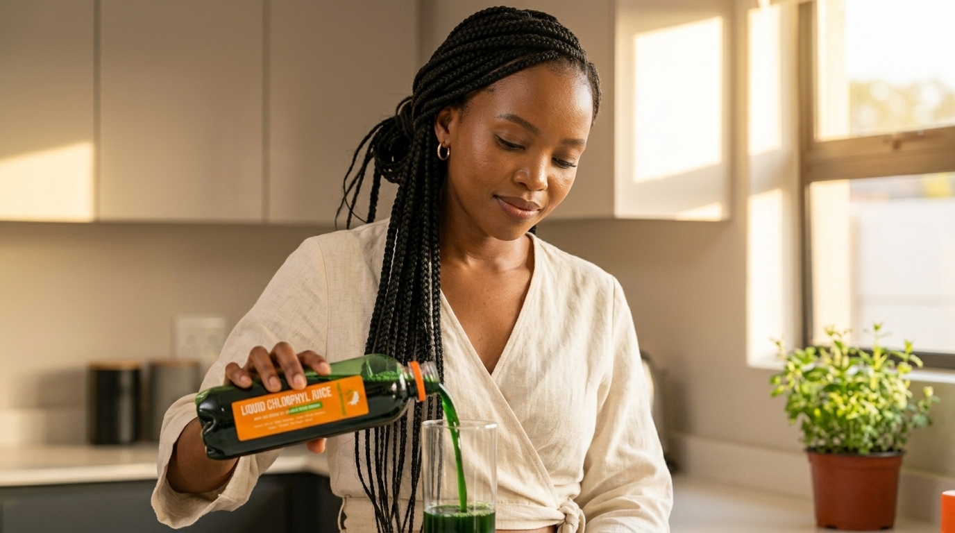 True Organics chlorophyll juice, drops, soap and tissue oil — natural SA wellness range
