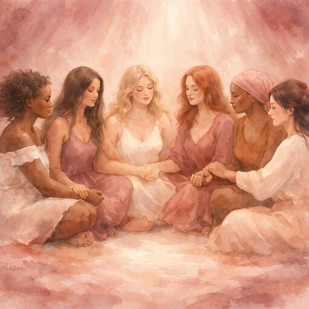 Women in supportive community circle