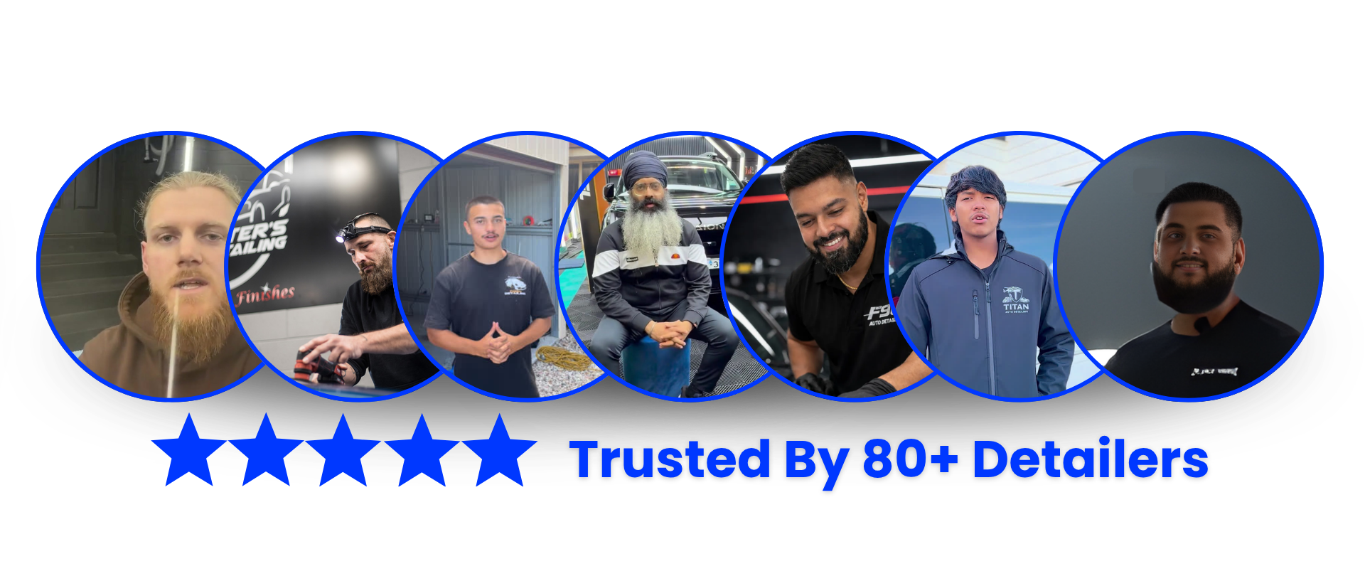 Rated five stars, trusted by 80+ detailers
