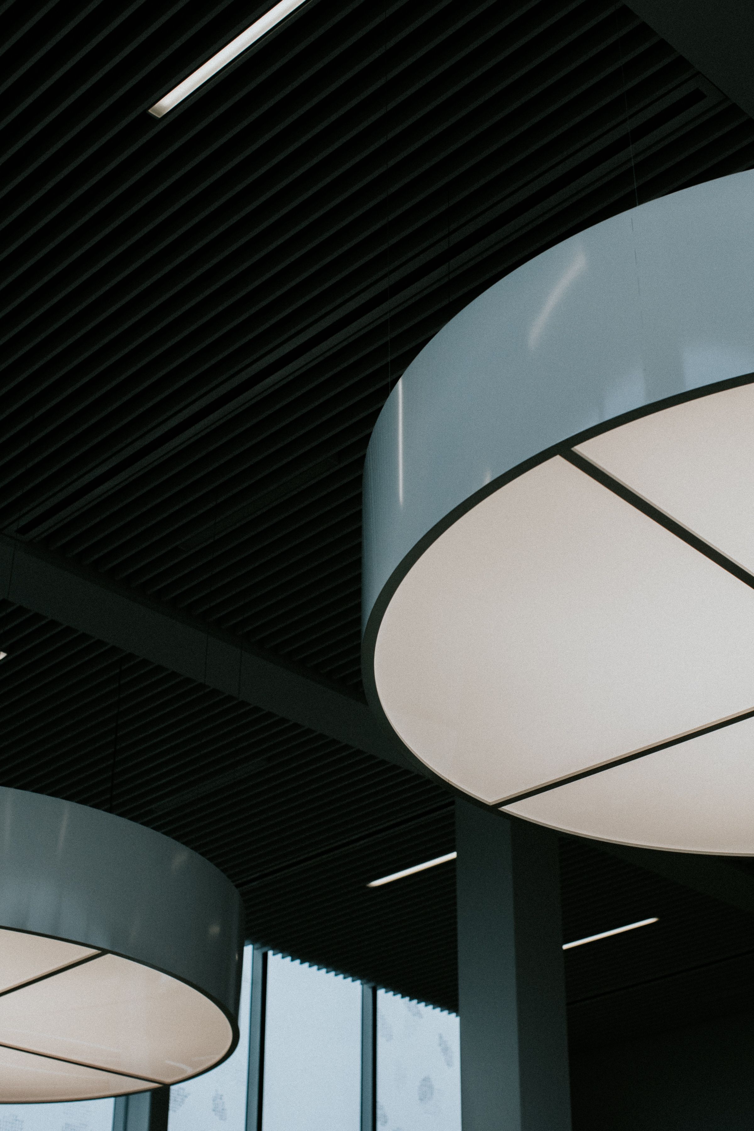 Commercial office ceiling lighting installation
