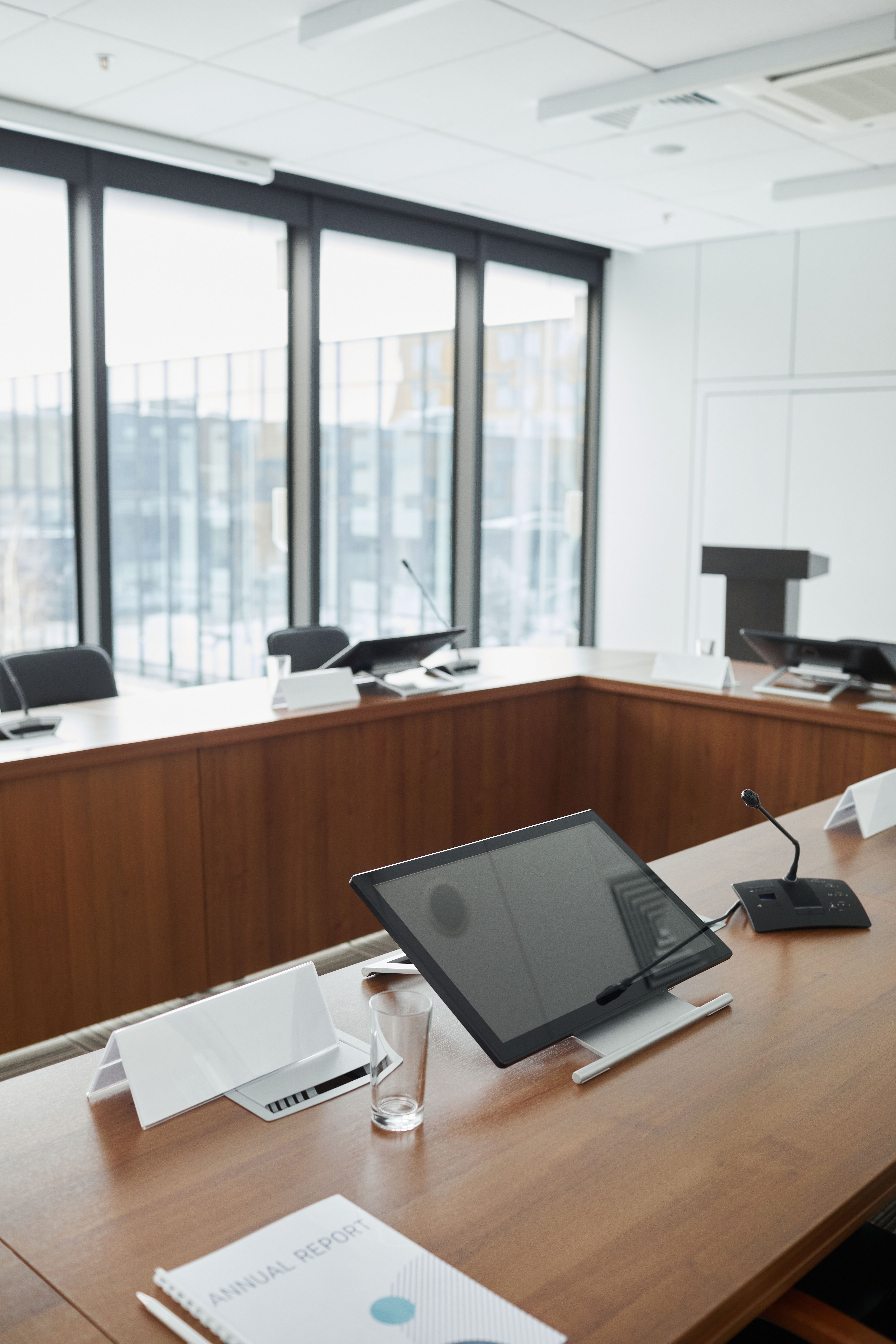 Conference room audio and sound system setup