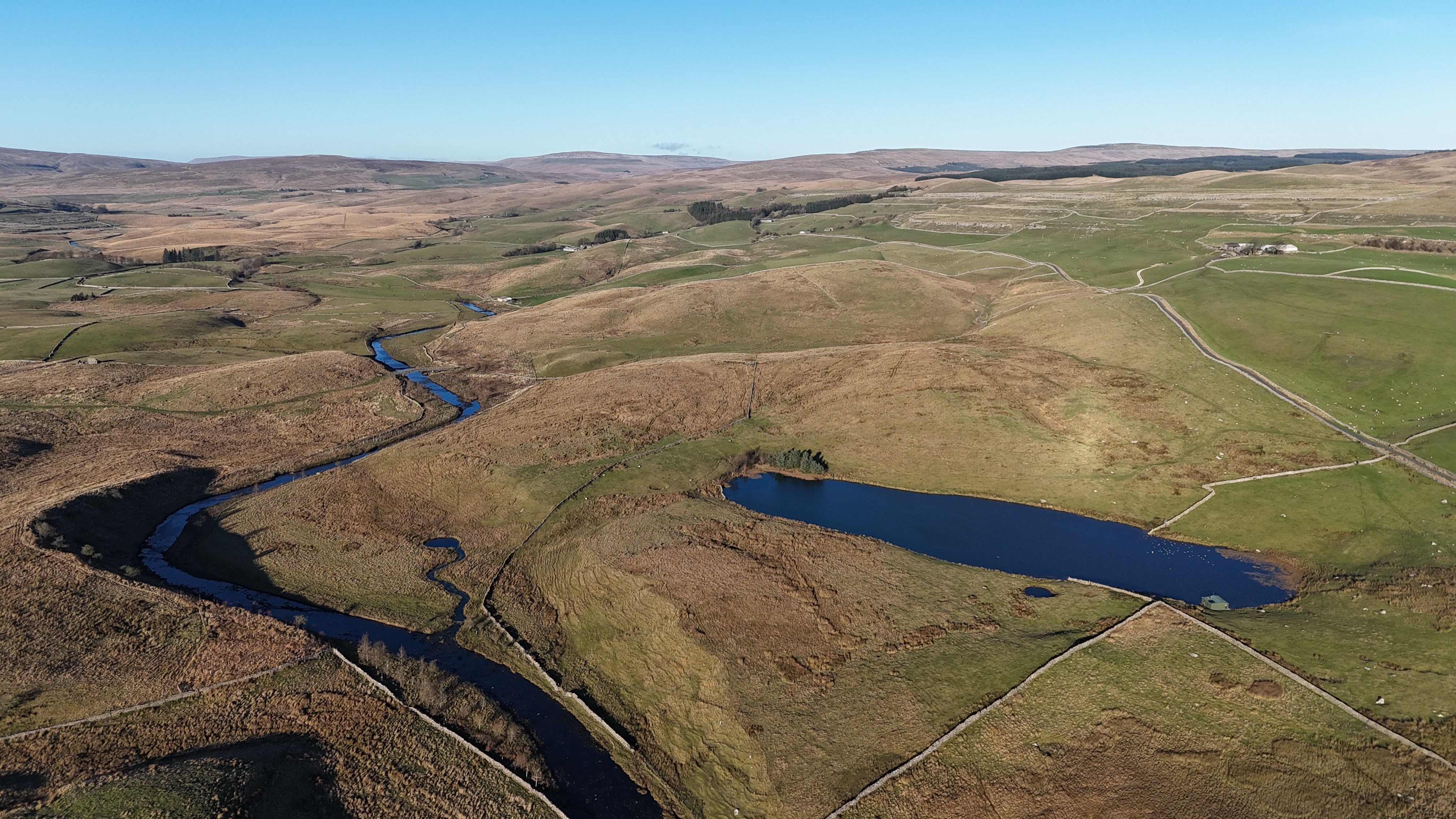 Yorkshire landscape aerial view