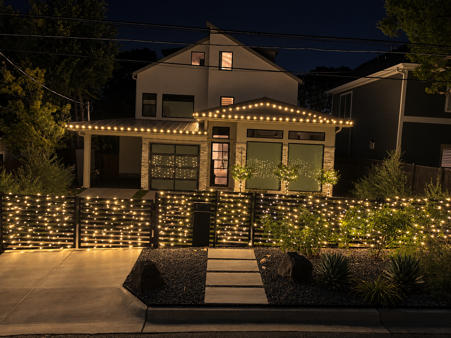 SoFresh Christmas lighting installation in Bouldin Creek