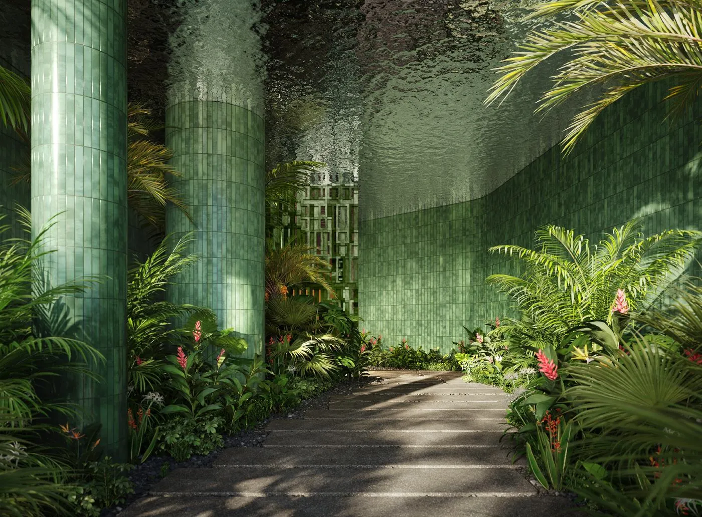 Miami Tropic entrance surrounded by tropical plants