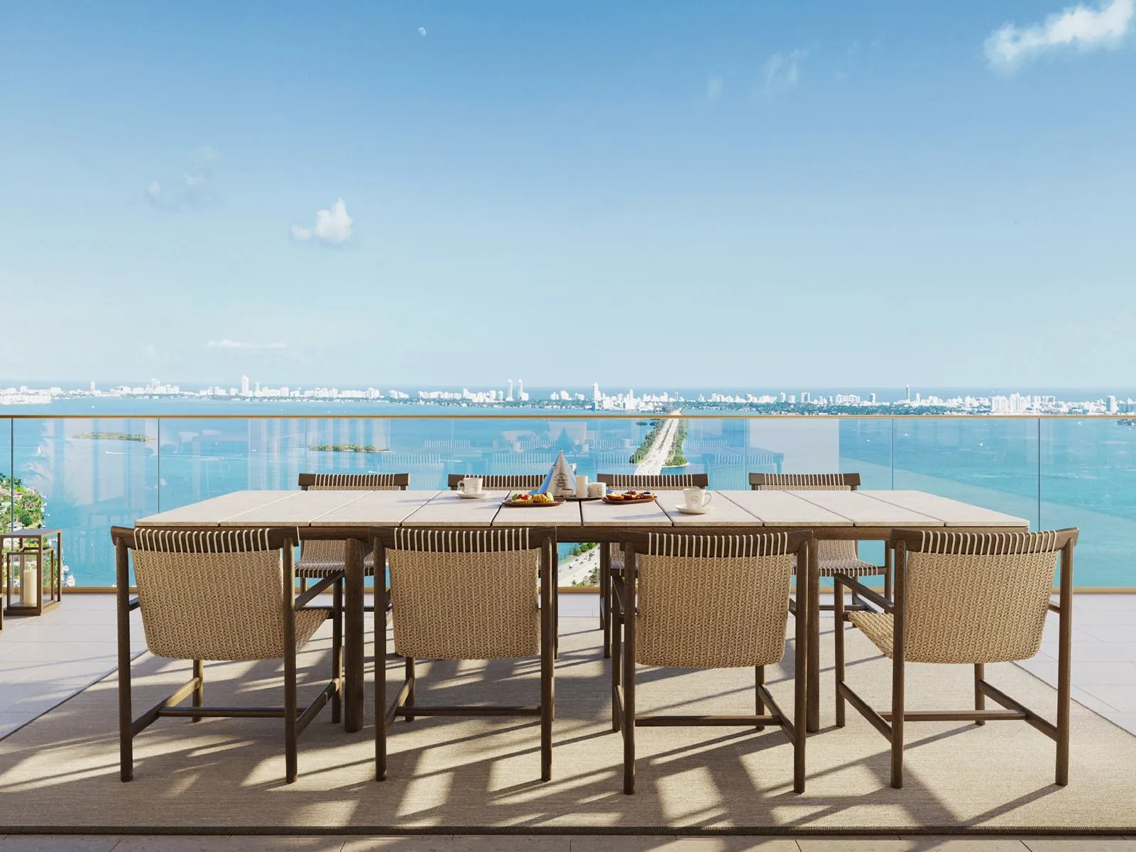 Residence terrace overlooking Biscayne Bay
