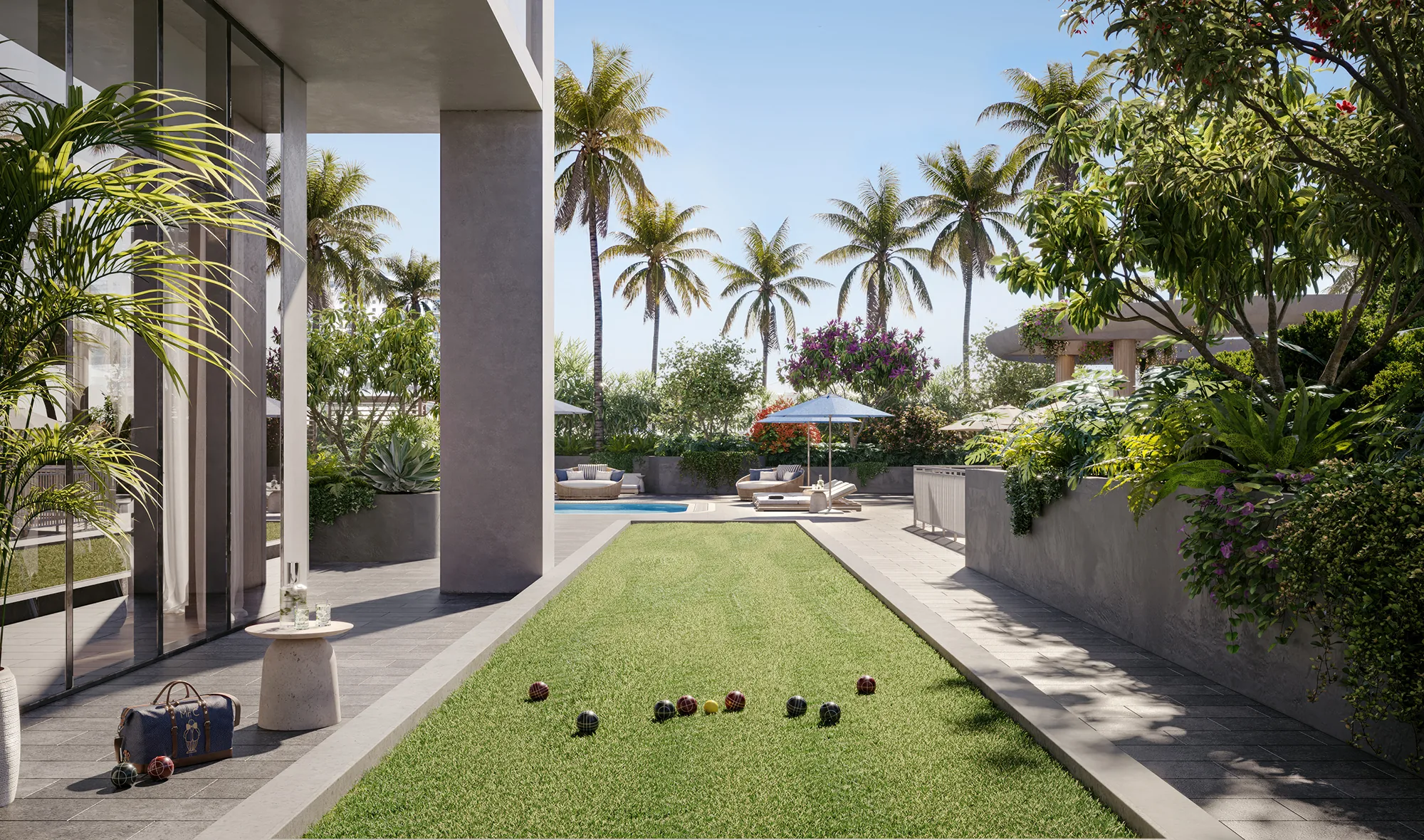 Rendering of the Level 8 bocce court