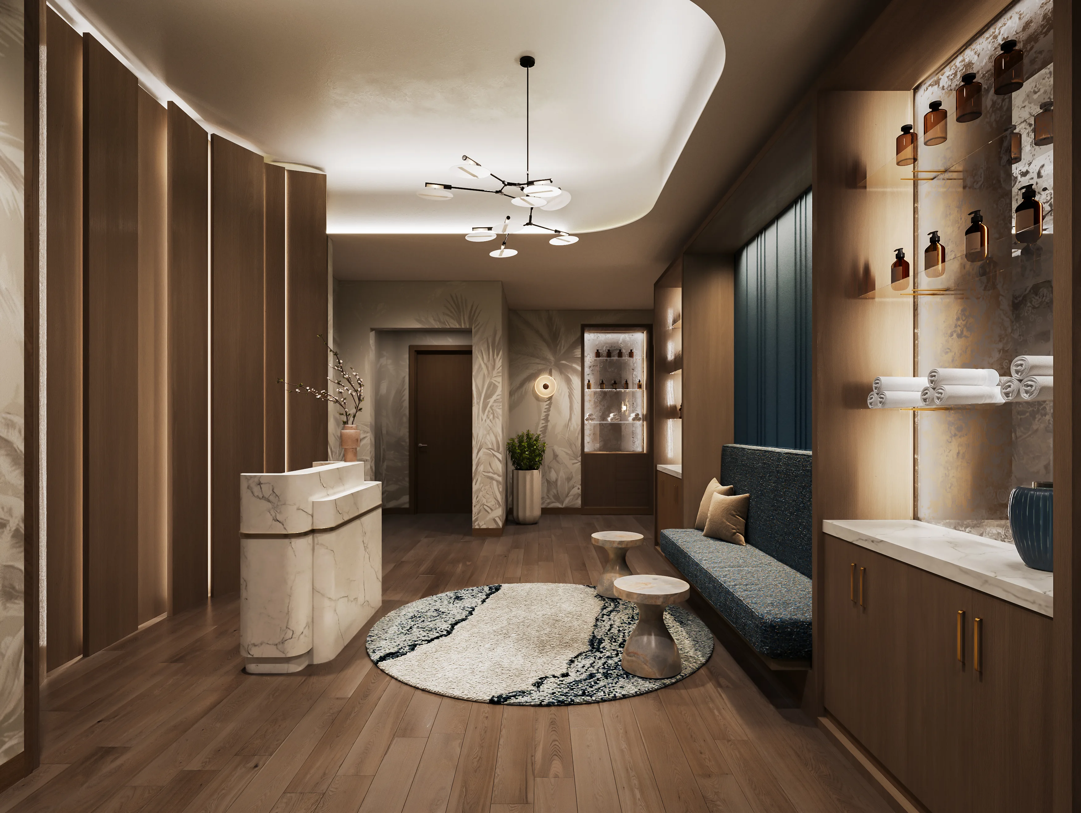 Rendering of the spa reception