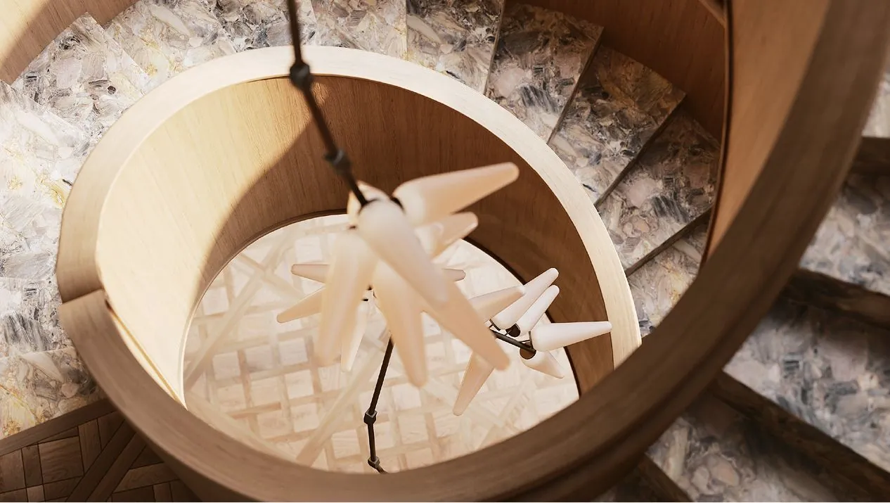 Spiral staircase seen from above