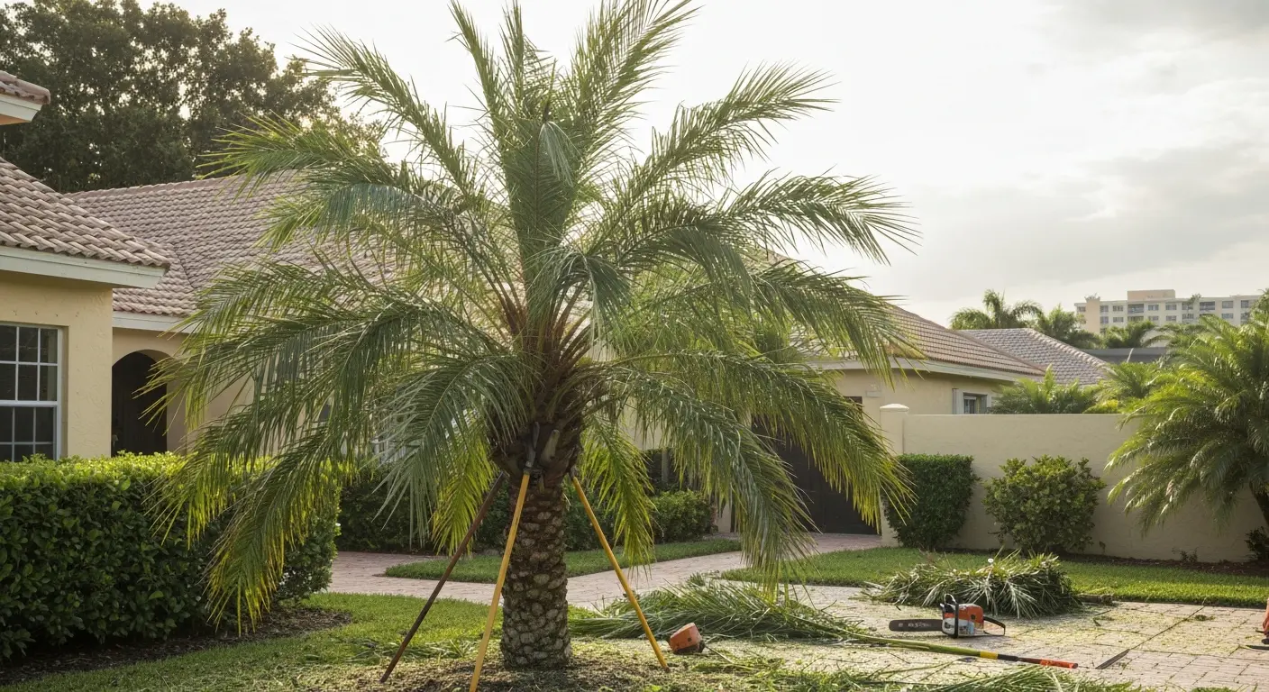 Palm tree trimming service