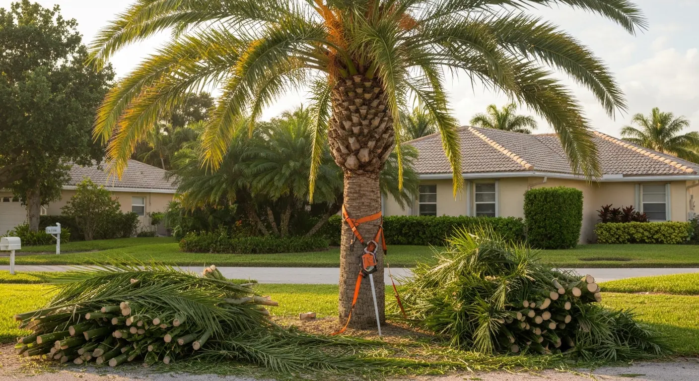 Palm tree trimming and removal