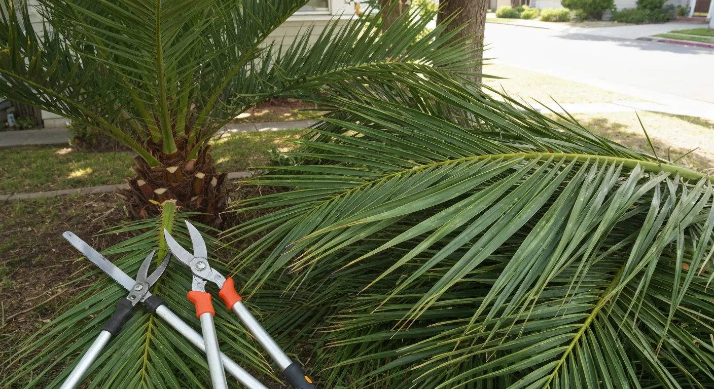 Palm tree trimming