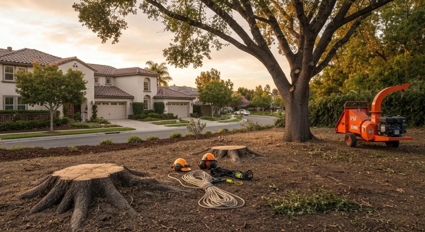 Tree service removal in Elk Grove neighborhood