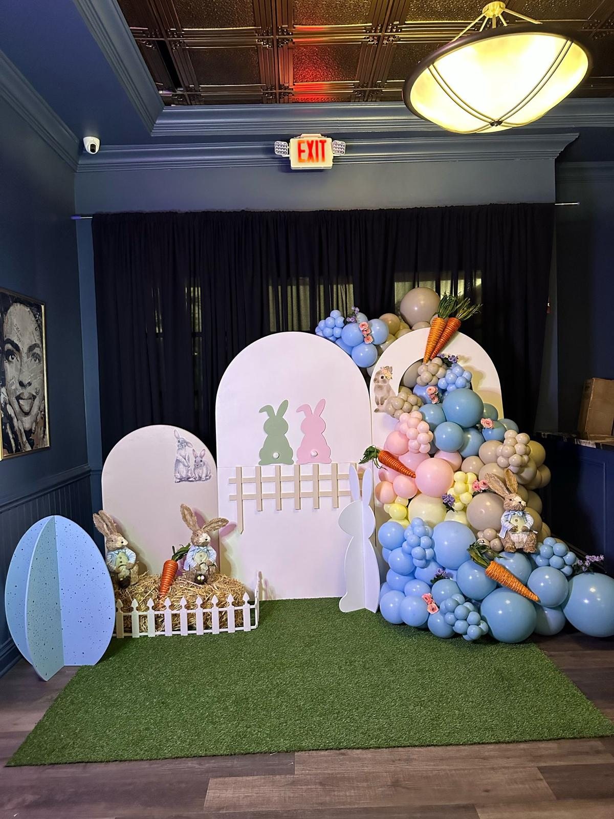 Spring Bunny Backdrop at a VIP Creations event