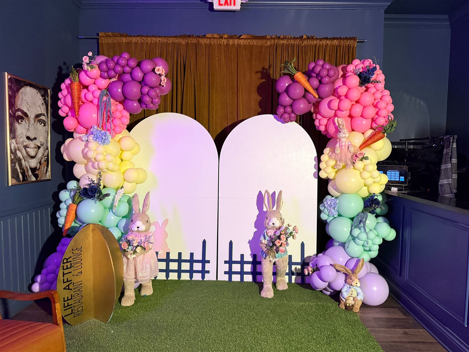 Spring Bunny Backdrop at a VIP Creations event
