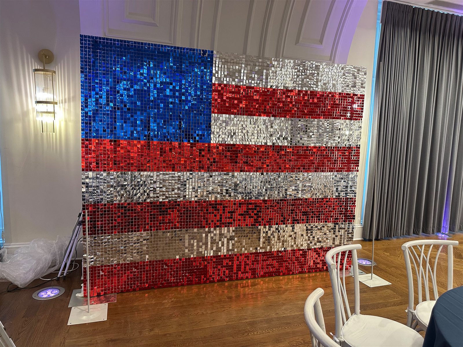 Sequin American Flag at a VIP Creations event